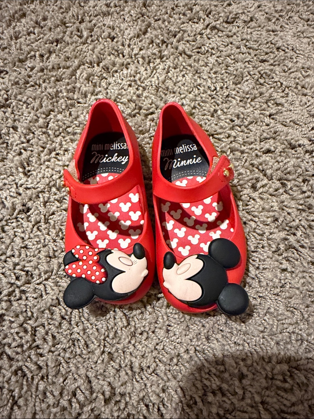 Mini Melissa Red Minnie & Mickey Mary Jane Kids Shoes